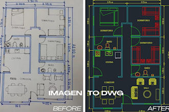 convert image or sketch to autocad dwg professionally
