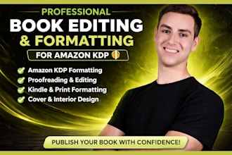 edit format and publish your book as an ebook paperback hardcover on amazon KDP