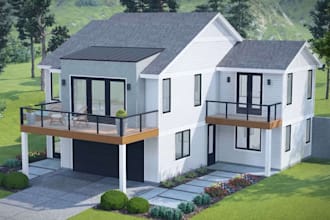 do architectural exterior interior design house rendering, 3d model rendering