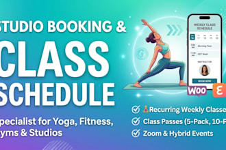 build a workshop and class booking system for yoga fitness studios