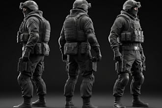 create 3d model assets backpack helmet weapon outfit for arma 3 and 3d printing
