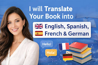 expertly translate and proofread german, french, spanish novel book to english