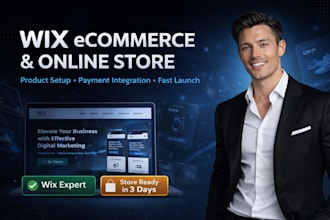 design wix ecommerce store, wix online store, wix website, and wix shop setup