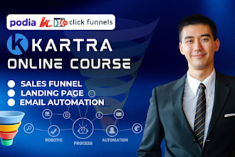 design sales funnels, landing pages in kartra and clickfunnel, kartra automation