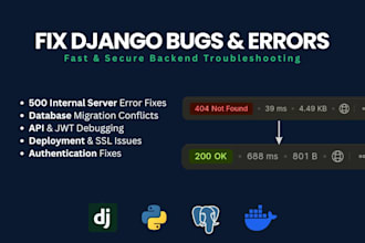 fix django bugs errors and backend issues