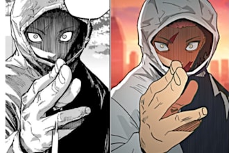 color your illustration, comic, manga panel or page
