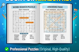 create word search puzzle book for amazon kdp with solutions