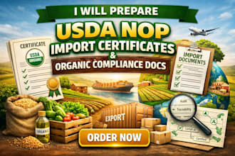 prepare usda nop import certificates organic compliance docs