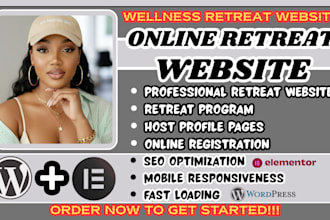 online retreat website, wellness retreat website, yoga retreat website