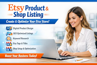 do etsy digital product shop listing with etsy digital products design etsy SEO