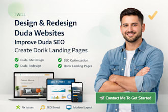 design and redesign duda websites improve duda SEO create dorik landing page