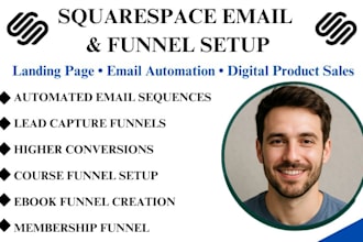setup squarespace email campaign sequence digital product funnel landing page