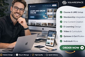 design squarespace online course website membership site e learning website