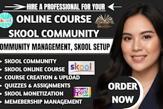 setup skool community skool online course and community manager