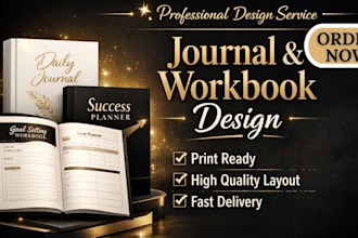 design a professional KDP journal, planner, notebook interior and guided journal