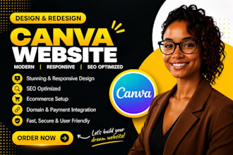 create a responsive canva website design in 24 hours