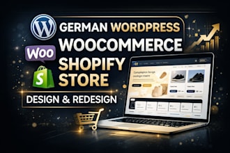 design, redesign german wordpress woocommerce website and shopify store