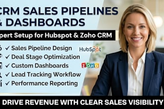setup sales pipelines, deal stages and dashboards in hubspot and zoho CRM