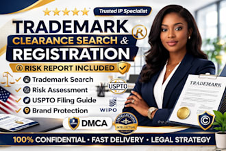 draft trademark clearance search, risk report and registration