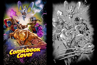 an incredible comicbook cover of  your project