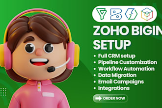 be your zoho bigin setup expert zoho CRM workflow pipeline zoho one integration