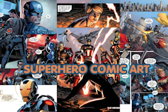 draw superhero comic book art comic illustration as a comic book artist