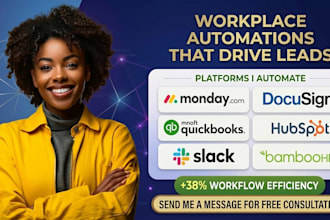 integrate monday make com docusign quickbooks hubspot slack bamboohr automation