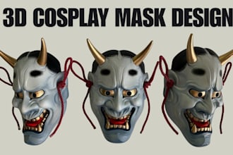 3d print and paint wearable 3d cosplay masks halloween mask, 3d helmet design