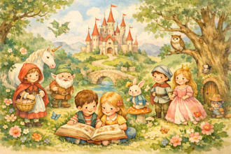 reillustrate children classic books vintage storybook illustration kids book art