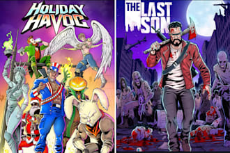 draw comic book cover webtoon cover comic graphic novel book cover design
