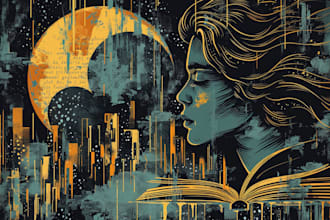 create artistic linocut illustration