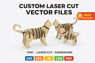 create custom vector file for laser cutting dxf svg ai cdr pdf