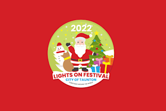 design looking fresh modern lights christmas festival theme logo
