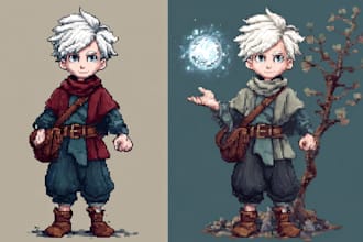 create pixel art characters