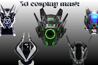 design detailed cosplay helmet, armor, mask and prop stl for 3d printing