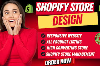 design shopify website, store design, redesign shopify landing page dropshpping