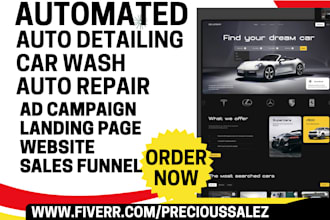 generate exclusive car detailing leads auto repair, wash, detailing landing page