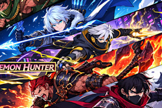 design a custom anime banner and matching profile picture for social media kits