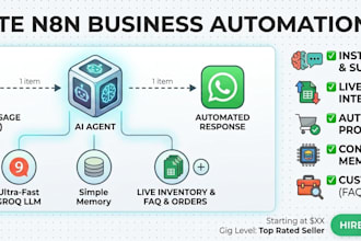 build n8n whatsapp ai agent for restaurant orders stock check  auto save