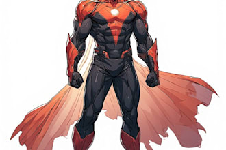 professional marvel or dc style comic book art ilustration