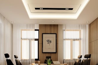 redesign commercial interior visualization, meeting room,conference area render