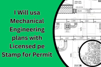 usa mechanical engineering plans with licensed pe stamp for permit