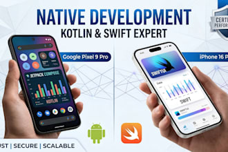 develop native android and ios app in kotlin and swift
