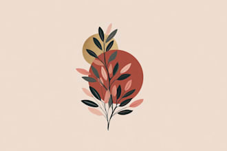 make a design minimalist botanical leaf logo for your brand
