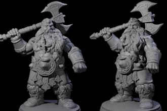 sculpt dnd 3d miniature character figurine tabletop wargame 3d model stl printin