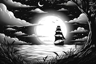 create custom linocut illustration or background