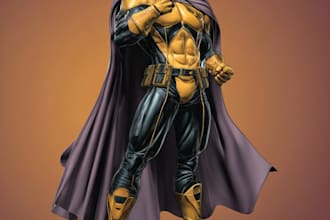 draw you a dc or marvel style comic book superhero
