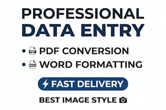 do data entry and PDF conversion