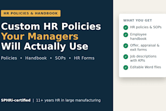 write HR policies, employee handbook and sops for your company
