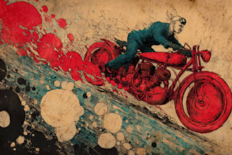 draw vintage illustration, distressed retro or comic art